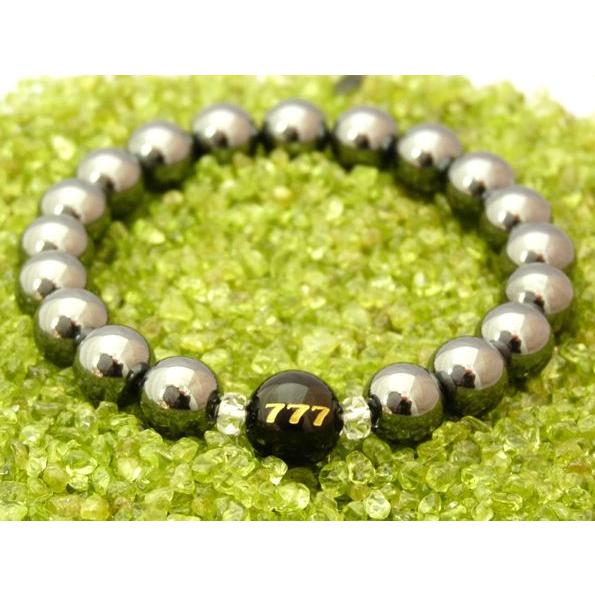 金彫り777オニキス ヘマタイト 天然石ブレス 勝負運 ギャンブル運 : h  