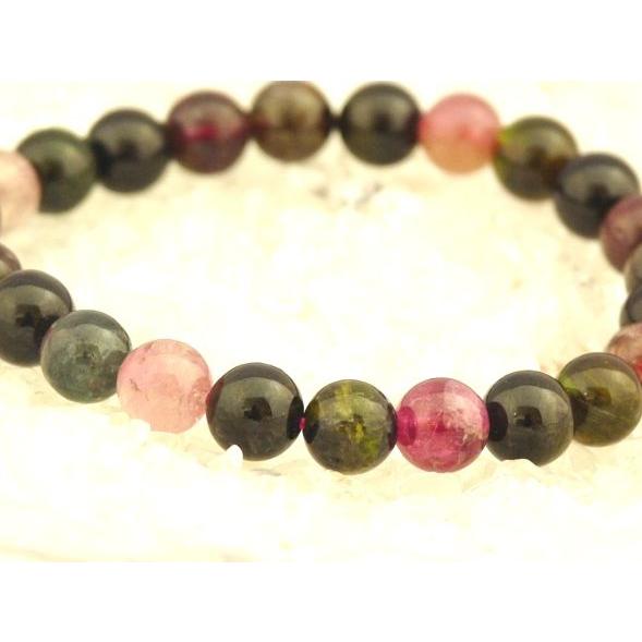 トルマリン 電気石 パワーストーン 天然石ブレスレット 8mm玉 |  | 01