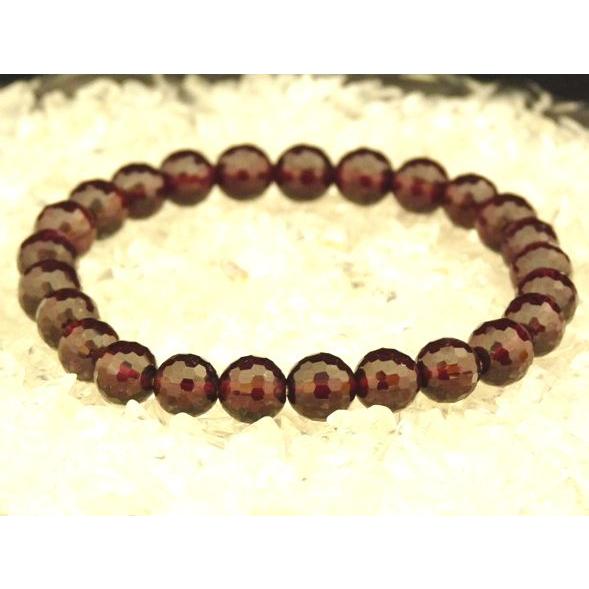 ガーネット 柘榴石 8mm カット水晶 パワーストーン 天然石ブレスレット 努力が実る 目標達成 |  | 01