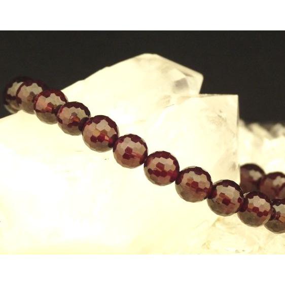ガーネット 柘榴石 8mm カット水晶 パワーストーン 天然石ブレスレット 努力が実る 目標達成 |  | 02