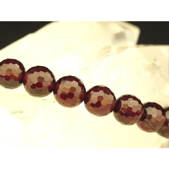 ガーネット 柘榴石 8mm カット水晶 パワーストーン 天然石ブレスレット 努力が実る 目標達成 |  | 03