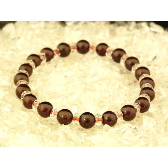 ガーネット 柘榴石 カット水晶 6mm パワーストーン 天然石ブレスレット 努力が実る 目標達成 |  | 01