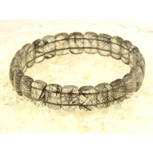 ブラックルチルクオーツ（黒針水晶）【金運・勝ち運・仕事運UP!!】パワーストーンブレスレット　◆一点もの◆ |  | 01