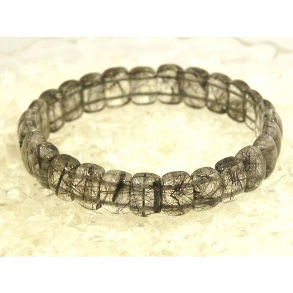 ブラックルチルクオーツ 黒針水晶 パワーストーン 天然石ブレスレット |  | 01