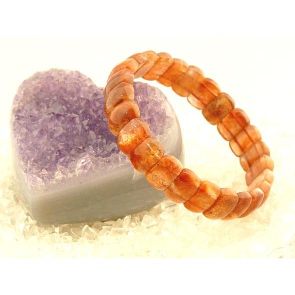 サンストーン 日長石 パワーストーン 天然石ブレスレット 平型 12mm | 