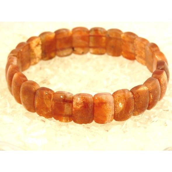 サンストーン 日長石 パワーストーン 天然石ブレスレット 平型 12mm |  | 01