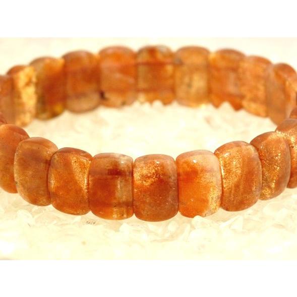 サンストーン 日長石 パワーストーン 天然石ブレスレット 平型 12mm |  | 02