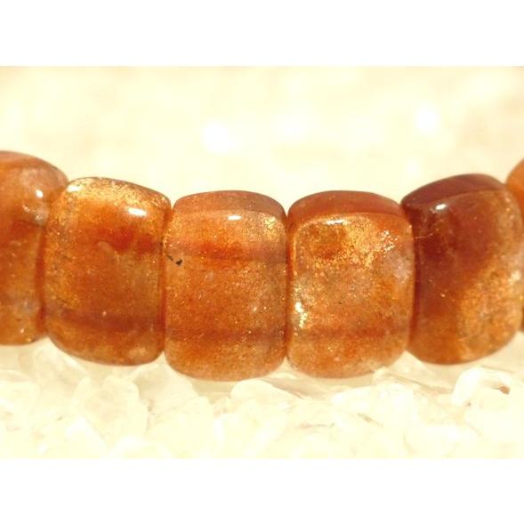 サンストーン 日長石 パワーストーン 天然石ブレスレット 平型 12mm |  | 03