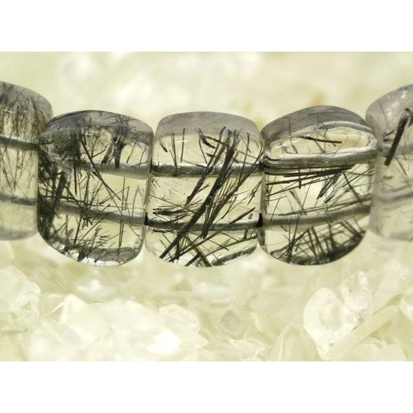 ブラックルチルクオーツ 黒針水晶 パワーストーン 天然石ブレスレット |  | 01