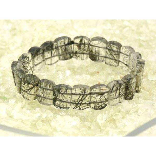 ブラックルチルクオーツ 黒針水晶 パワーストーン 天然石ブレスレット |  | 02