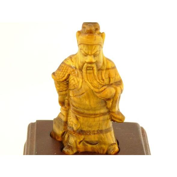 関羽 カンウ 虎目石 タイガーアイ 置物 ビジネスの神様 | 