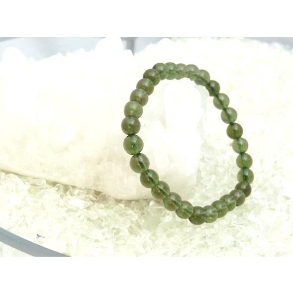 【天からの石】モルダバイト パワーストーンブレスレット【6mm玉】◆１点もの◆ | 