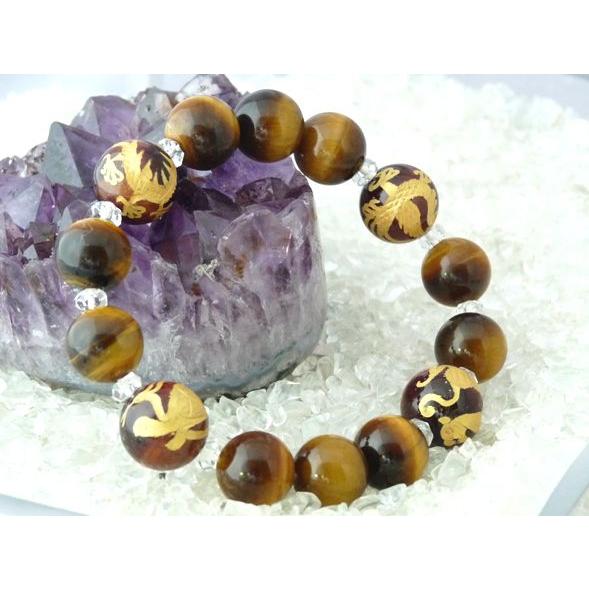 四神ブレス タイガーアイ 虎目石 パワーストーン 14mm | 