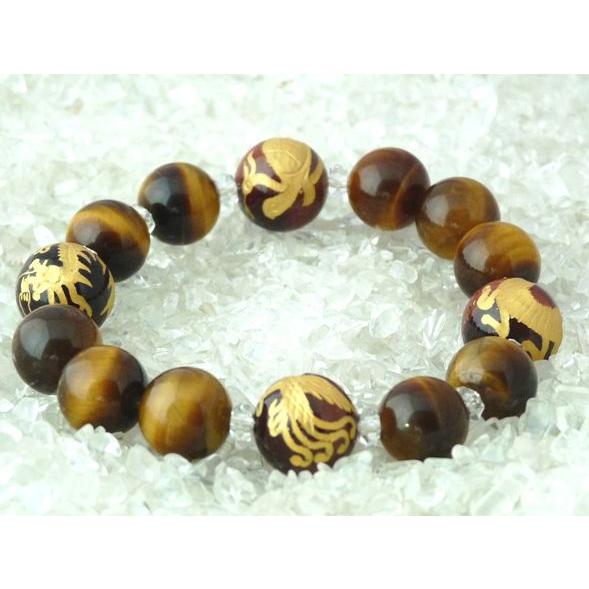 四神ブレス タイガーアイ 虎目石 パワーストーン 14mm |  | 01