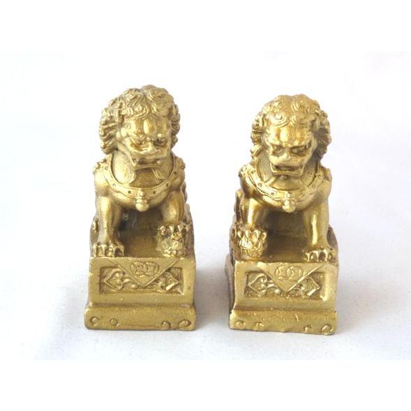 獅子 台座付き 銅製置物 ペアセット 小 魔除け |  | 01