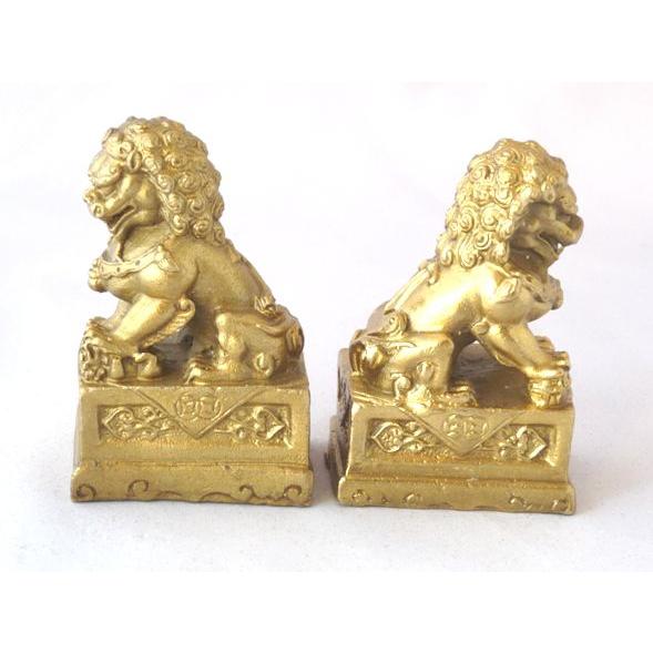 獅子 台座付き 銅製置物 ペアセット 小 魔除け |  | 02
