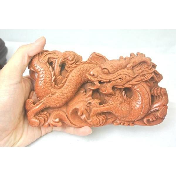 五本指皇帝龍 ゴールドストーン 台座付き 置物 風水インテリア 12cm |  | 02