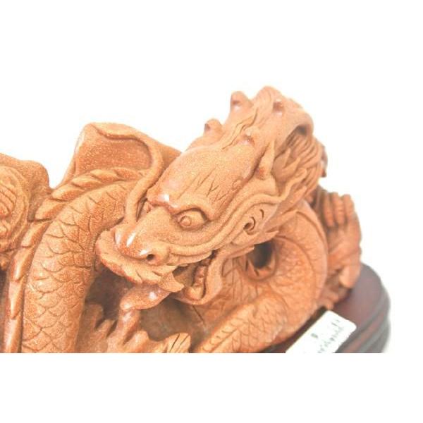 五本指皇帝龍 ゴールドストーン 台座付き 置物 風水インテリア 12cm |  | 03