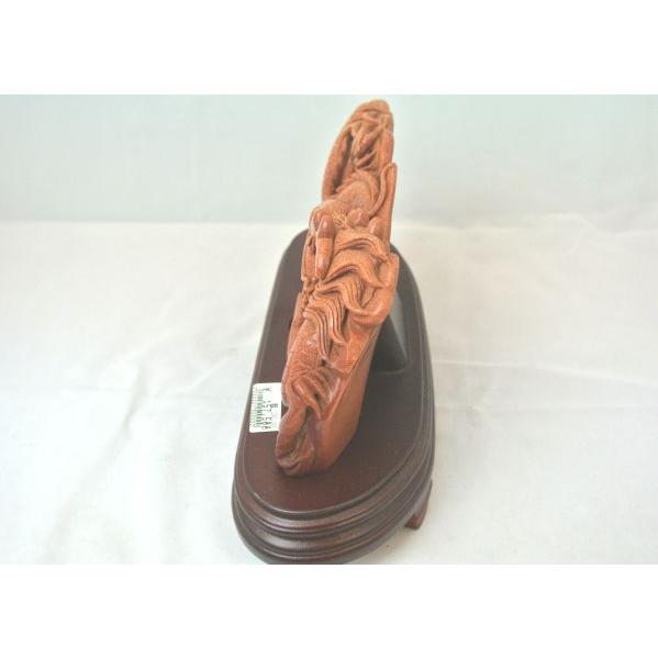 五本指皇帝龍 ゴールドストーン 台座付き 置物 風水インテリア 12cm |  | 04