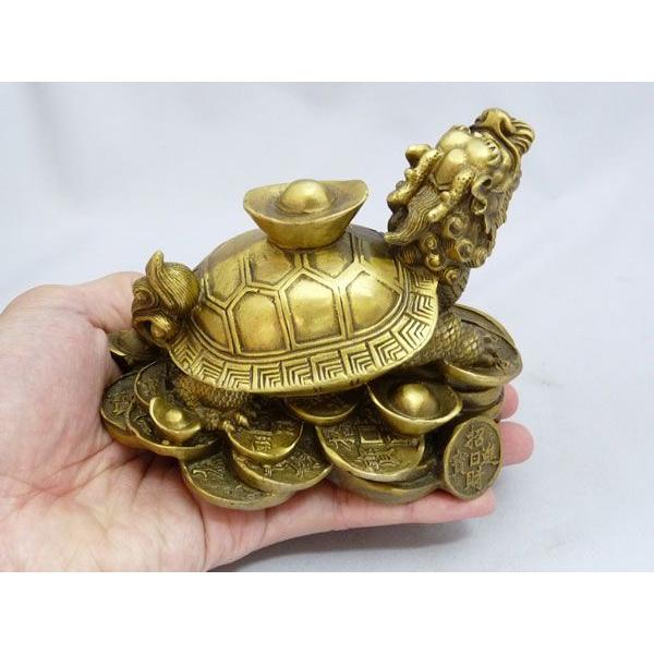 ドラゴンタートル 龍亀 ロングイ 銅製置物 仕事運 財運 元宝 古銭 10cm |  | 03