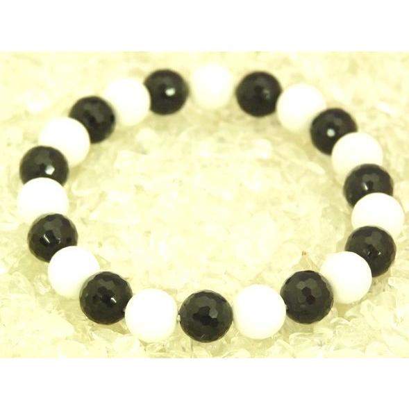 ブラックオニキス ホワイトオニキス パワーストーン 天然石ブレスレット 邪気祓い お守り |  | 01