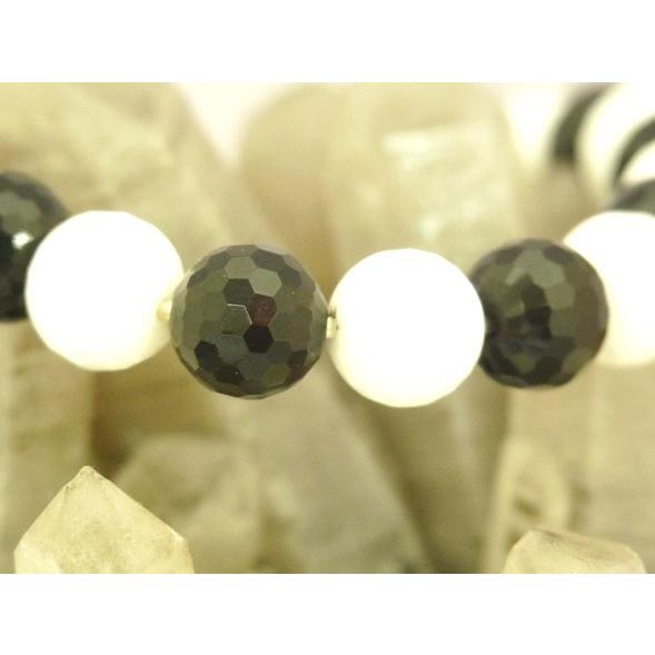 ブラックオニキス ホワイトオニキス パワーストーン 天然石ブレスレット 邪気祓い お守り |  | 02