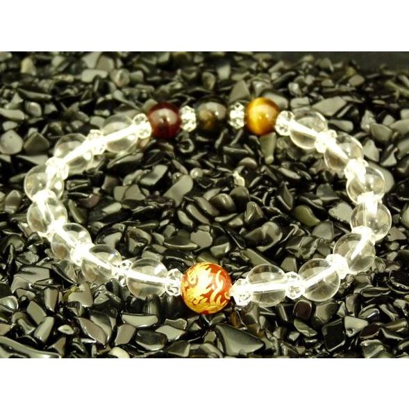 龍 赤メノウ 3色タイガーアイ 水晶 総合運UP パワーストーンブレスレット |  | 01