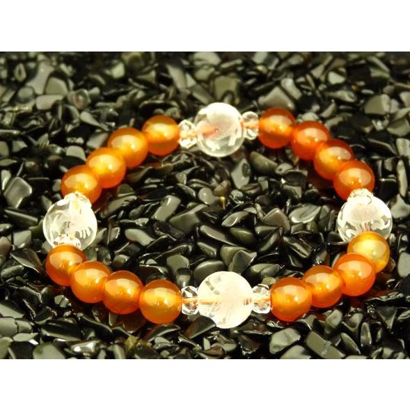 四神 水晶 カーネリアン パワーストーン 天然石ブレスレット |  | 01