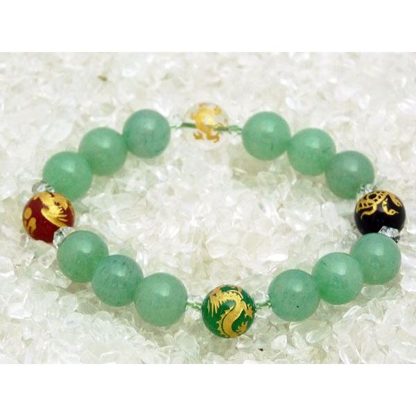 四神 赤 緑 メノウ オニキス 水晶 アベンチュリン パワーストーンブレス 10mm |  | 01