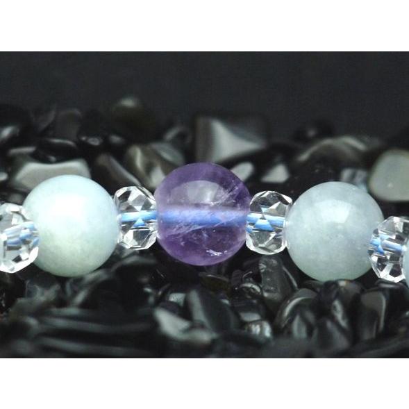 アメジスト アクアマリン ストロベリークォーツ パワーストーン 天然石ブレスレット |  | 02