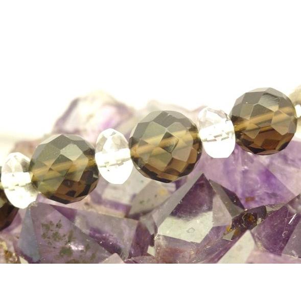 スモーキークォーツ 煙水晶 カット加工 水晶 パワーストーン 天然石ブレスレット 10mm玉 |  | 02