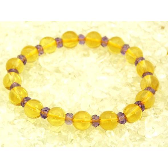 シトリン 黄水晶 アメジスト 紫水晶 パワーストーン 天然石ブレスレット |  | 01