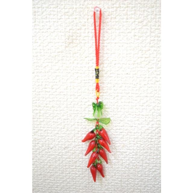 メール便OK】 白菜 ストラップ とうがらし 百才 百財 中国ひも