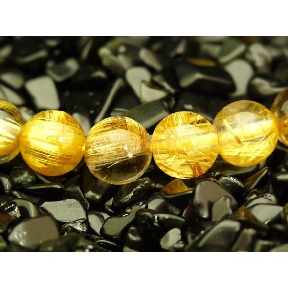 ルチルクォーツ 金針水晶 パワーストーン 天然石ブレスレット 腕輪 8mm