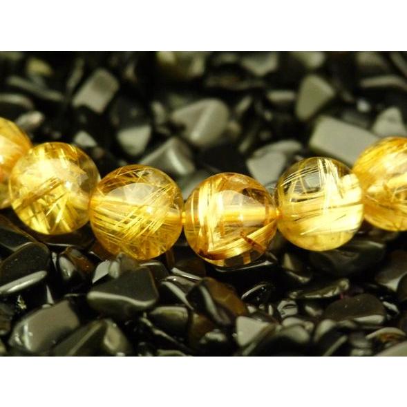 ルチルクォーツ 金針水晶 パワーストーン 天然石ブレスレット 腕輪 8mm