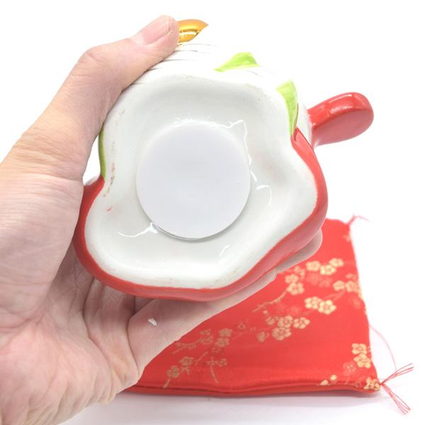 蛇 巳の置物 貯金箱 陶器製 13cm 敷物付き フルカラー ヘビ へび