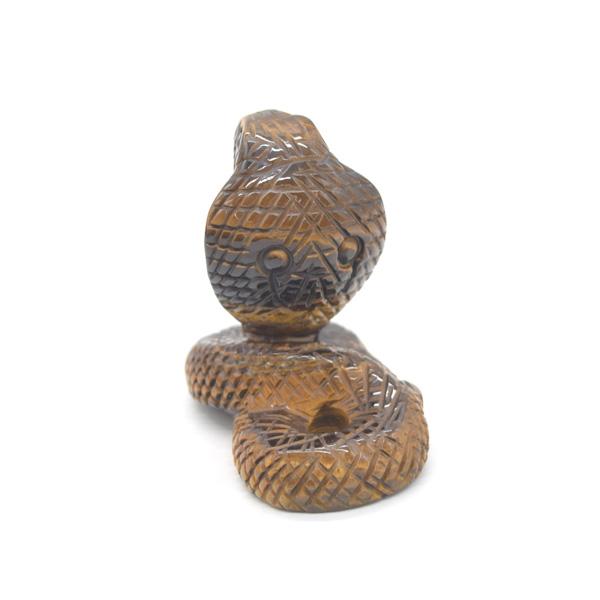 蛇 巳の置物 タイガーアイ 5cm 天然石製置物 虎目石 ヘビ へび 十二支