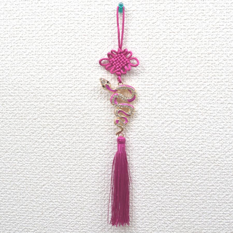 メール便OK】七宝の根付 巳 蛇の置物 27cm ヘビ ラインストーン付き