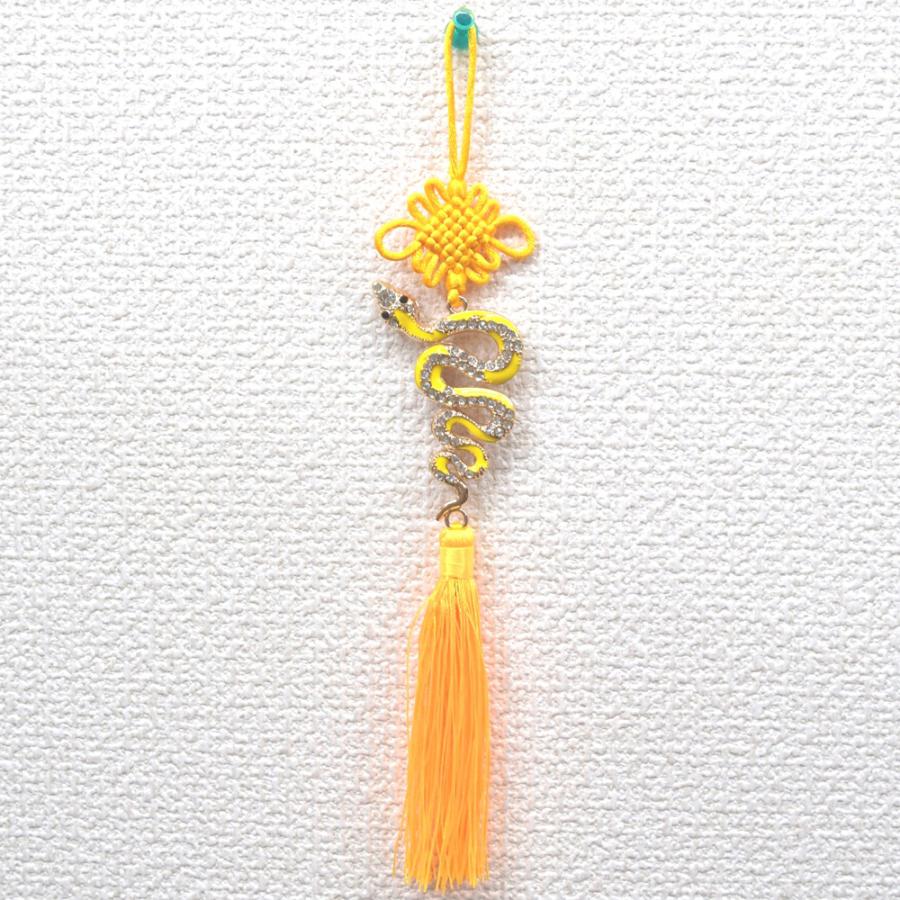 メール便OK】七宝の根付 巳 蛇の置物 27cm ヘビ ラインストーン付き