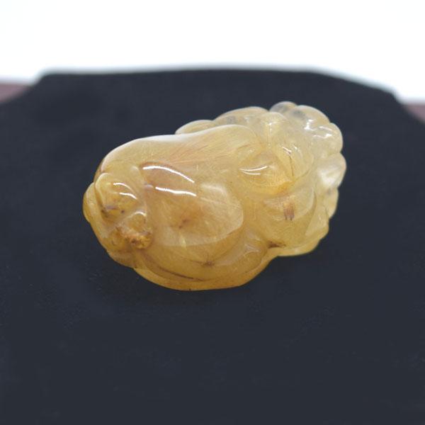 貔貅の置物 ヒキュウ ルチルクオーツ 3.5cm 天然石製 金針水晶 パワーストーン_2