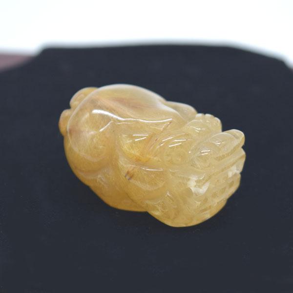 貔貅の置物 ヒキュウ ルチルクオーツ 3.5cm 天然石製 金針水晶 パワーストーン_3