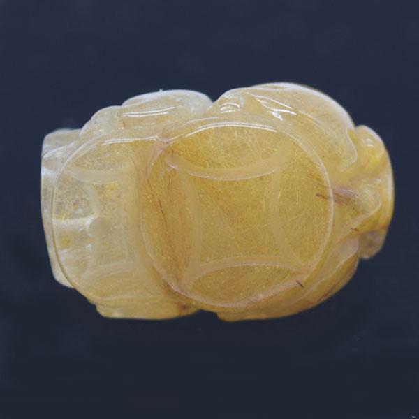 貔貅の置物 ヒキュウ ルチルクオーツ 3.5cm 天然石製 金針水晶 パワーストーン_7