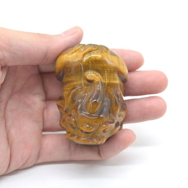 貔貅の置物 ヒキュウ タイガーアイ 虎目石 天然石製 6cm 大 |  | 06