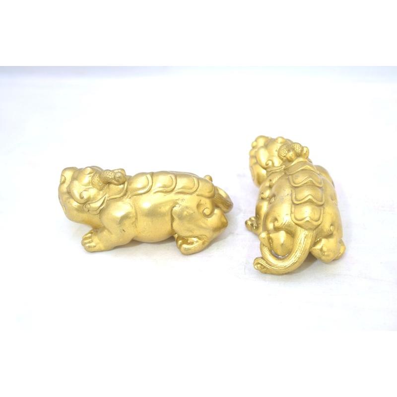 貔貅 ヒキュウ ペア 銅製置物 中 : 横浜中華街龍 - 通販 - Yahoo