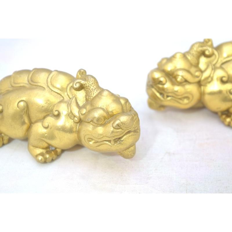 貔貅 ヒキュウ ペア 銅製置物 中 : 横浜中華街龍 - 通販 - Yahoo