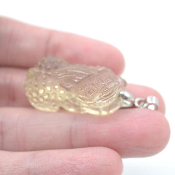 貔貅 ヒキュウ シトリン  ペンダントトップ 3cm 金具付き 天然石パーツ 黄水晶 パワーストーン |  | 09