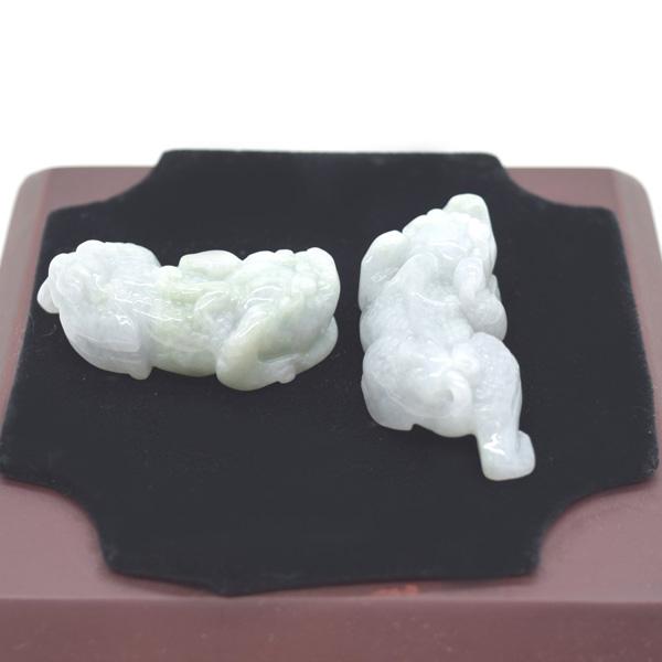 貔貅 ペアセット 翡翠 天然石パーツ 4.5cm ジェイド ひすい パワーストーン置物 |  | 02