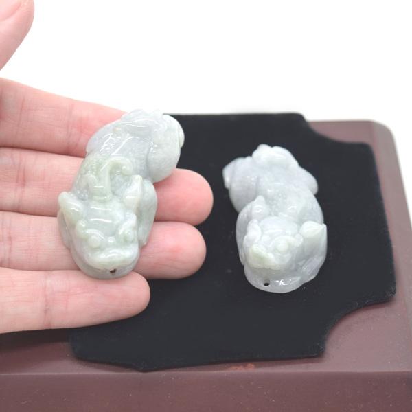貔貅 ペアセット 翡翠 天然石パーツ 4.5cm ジェイド ひすい パワーストーン置物 |  | 04