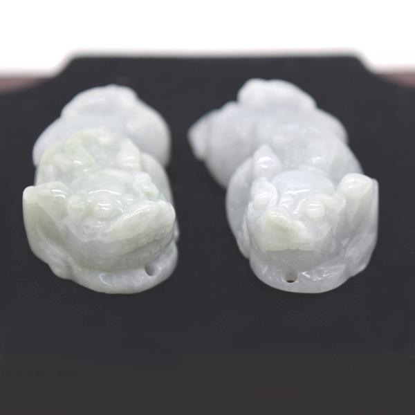 貔貅 ペアセット 翡翠 天然石パーツ 4.5cm ジェイド ひすい パワーストーン置物 |  | 07