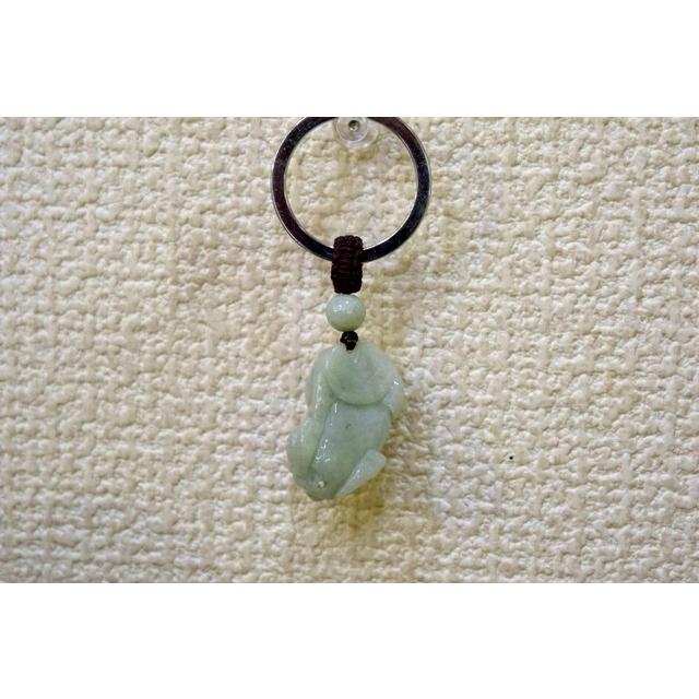 メール便OK】 貔貅 翡翠 キーホルダー 天然石製 ヒキュウ ジェード